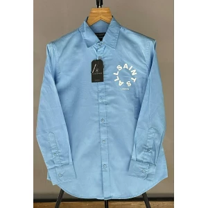 Men's All Saints Green Full Sleeves Cotton Shirt