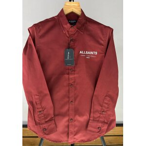 Men's All Saints Typography Red Full Sleeves Cotton Shirt