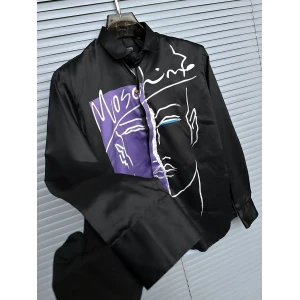 Men’s Premium Moschino Black Party Wear Shirt | Plus Size