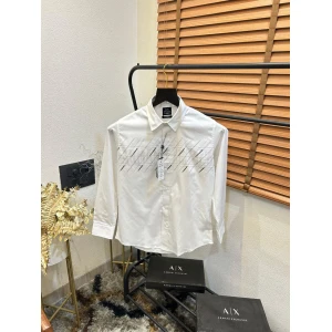 Men’s Armani Exchange Printed Premium White Partywear Shirt