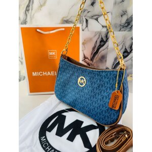 Women's Michael Kors Jet Set Blue Sling Bag with Shoulder Strap