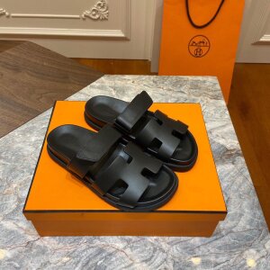 Men's Black Hermes Chypre Sandals | Luxury Footwear