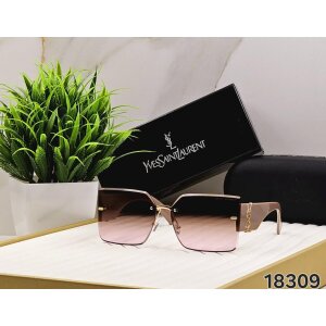 Women's Rimless Yves Saint Laurent YSL Logo Pink Sunglasses