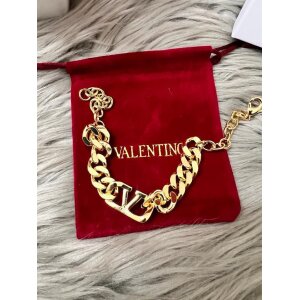 Valentino Garavani Signature V Logo Golden Luxury Bracelet
