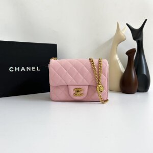 Women's Chanel Camellia Mini Crush Pink Flap Sling Bag