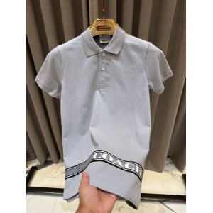 Men's Coach Embroidery Logo Luxury Black Polo Tshirt