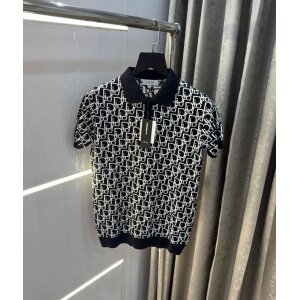 Men's Christian Dior All over CD Monogram Knitted Polo Tshirt