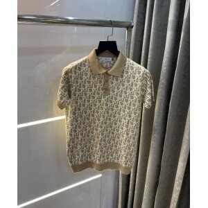 Men's Christian Dior All over CD Monogram Knitted Polo Tshirt
