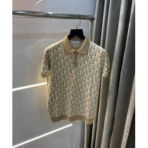 Men's Christian Dior All over CD Monogram Knitted Polo Tshirt