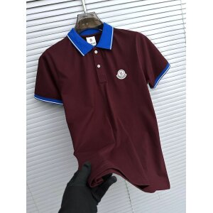 Men's Moncler Signature Logo Maroon Polo T-shirt