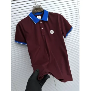 Men's Moncler Signature Logo Maroon Polo T-shirt